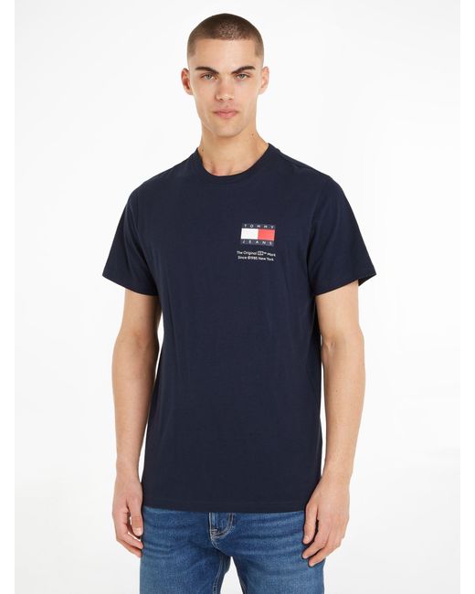 Tommy Hilfiger Blue Tommy Jeans Slim Essential Flag T-shirt for men