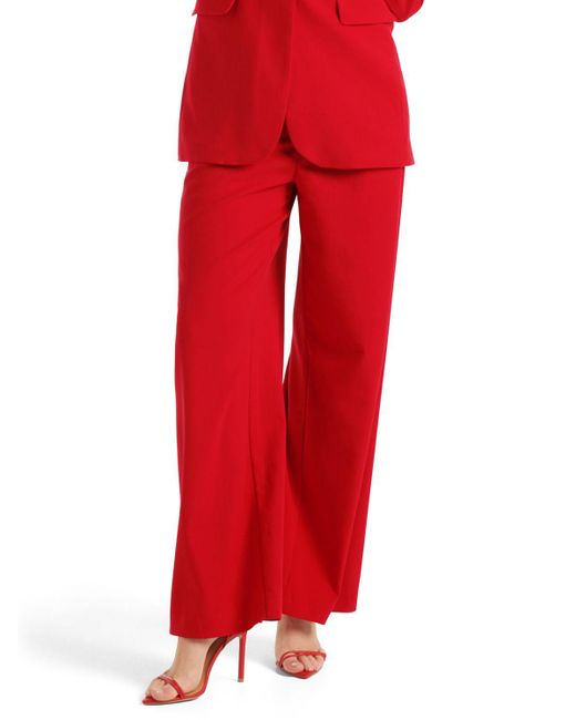 Forever New Red Isla Straight Leg Trousers