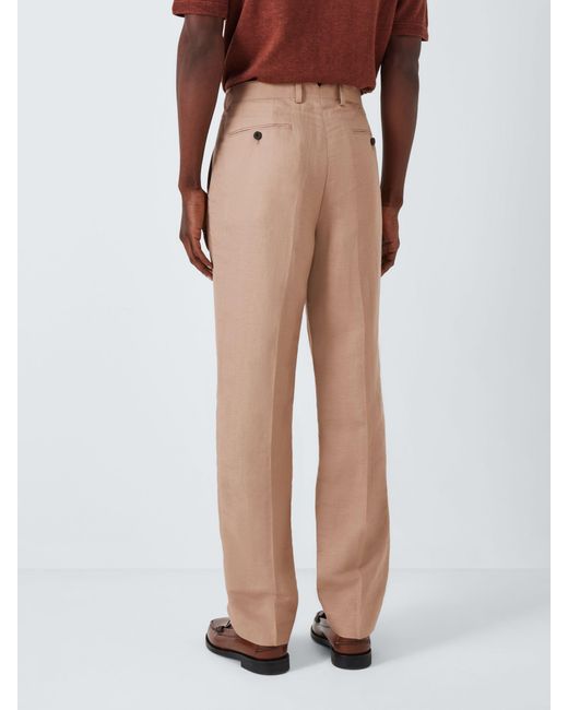 John Lewis Natural Ashwell Linen Blend Regular Fit Suit Trousers for men