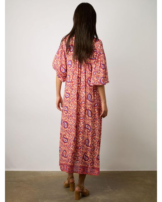 Gerard Darel Pink Evan Abstract Print Maxi Dress