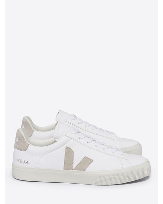 Veja White Campo Leather Suede Detail Trainers