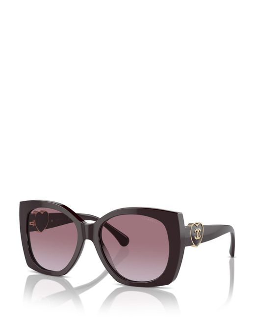 Chanel Multicolor Square Sunglasses Ch5519 Red Vendome/pink Gradient