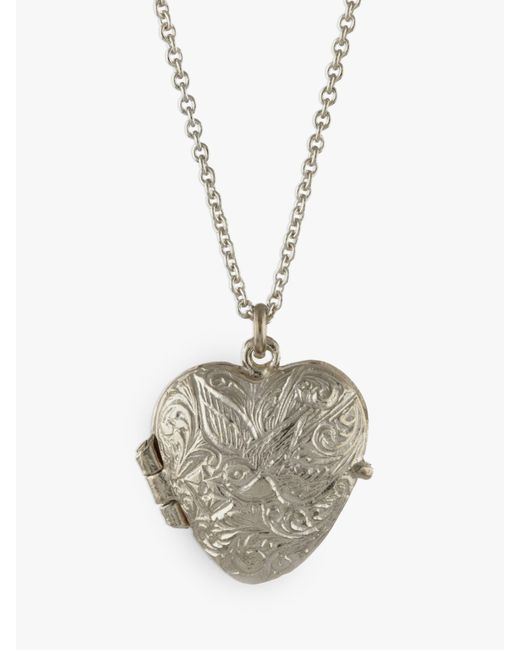 Alex Monroe White Victoriana Heart Locket Necklace