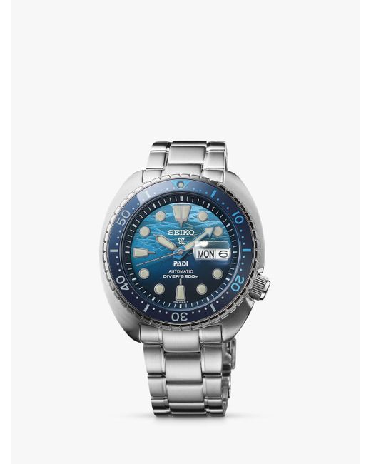 Seiko Srpk01k1 Prospex Great Blue Turtle Scuba Padi Special Edition Bracelet Strap Watch for men