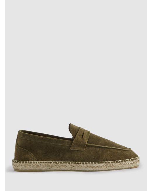 Reiss Green Cannes Suede Espadrille for men