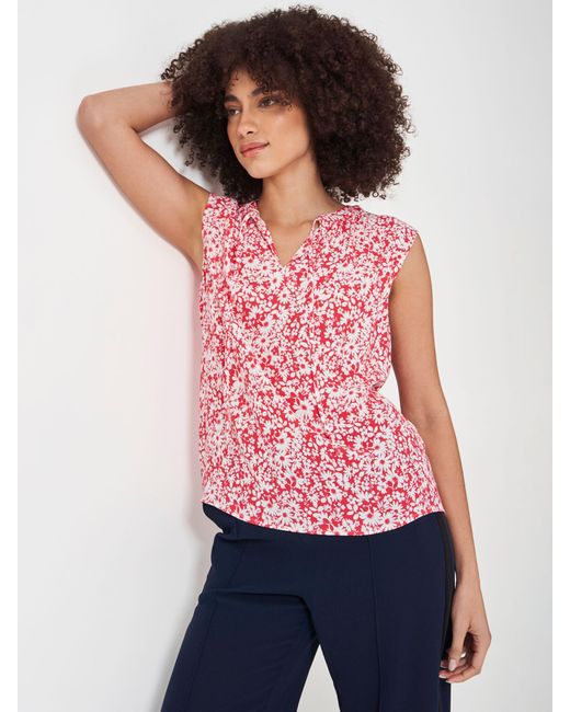 Crew Red Olivia Floral Print Blouse