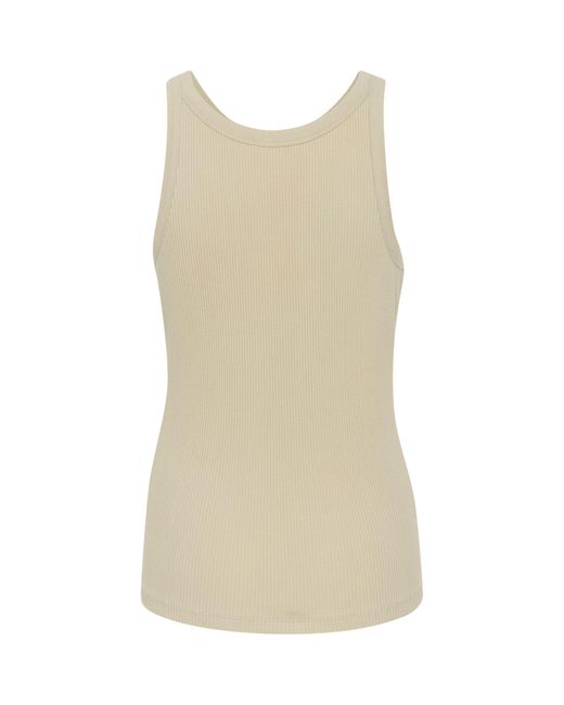 Soaked In Luxury Natural Simone Rib Jersey Slim Fit Tank Top
