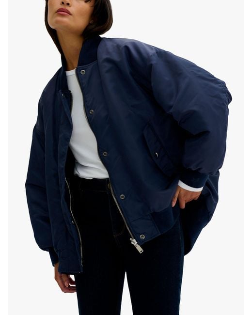 My Essential Wardrobe Blue Helga Reversible Padded Bomber Jacket