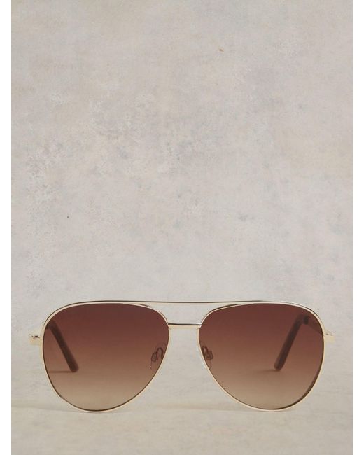 White Stuff Brown Hana Aviator Sunglasses