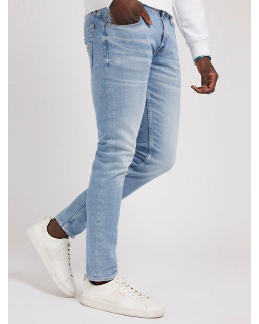 Guess Chris Skinny Fit Denim Jeans in Blue for Men Lyst UK