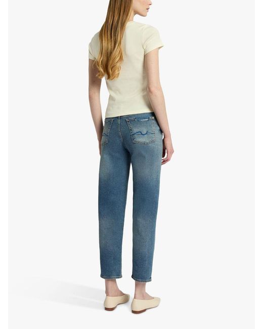 7 For All Mankind Blue Malia Luxe Vintage Tapered Leg Jeans