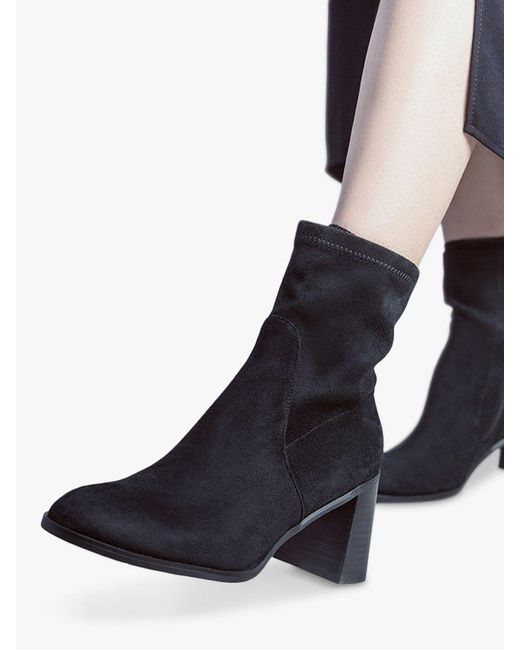 Moda In Pelle Black Marylou Block Heel Ankle Boots