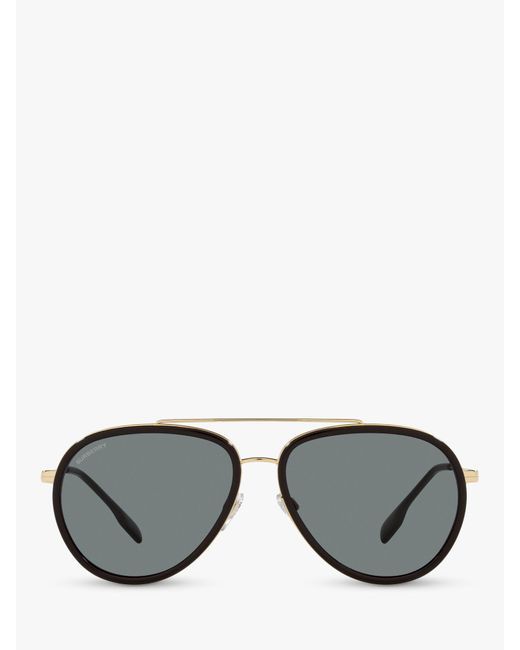 Burberry Gray Be3125 Oliver Polarised Aviator Sunglasses for men