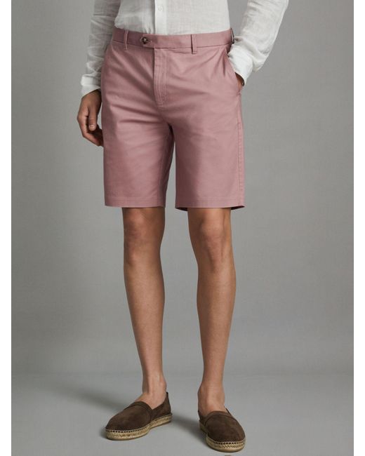 Reiss Pink Wicket Casual Chino Shorts for men