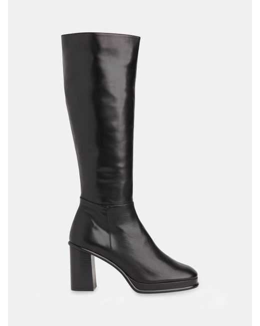 Whistles Black Clara Leather Knee High Boots