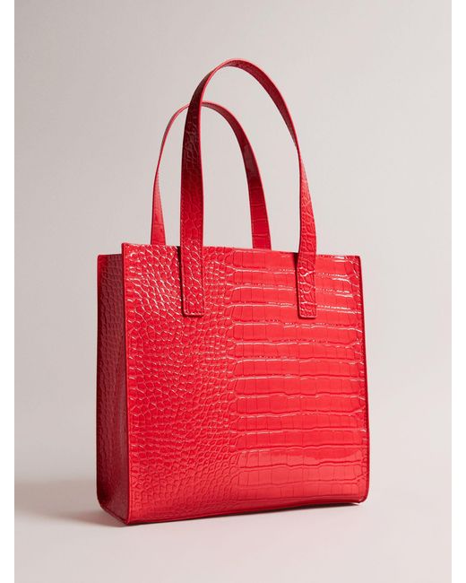 Ted Baker Red Reptcon Faux-leather Shopper Tote Bag