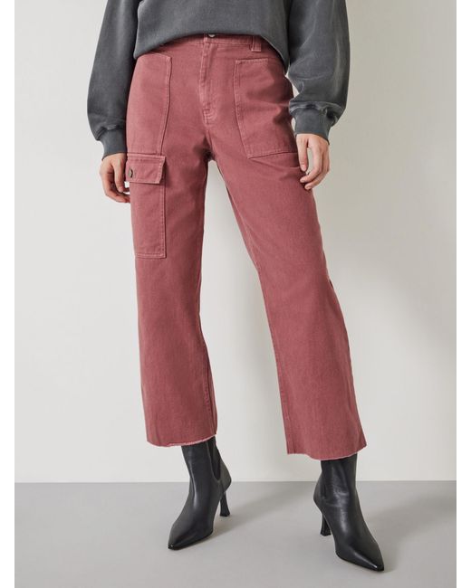 Hush Red Issy Cropped Cotton Trousers
