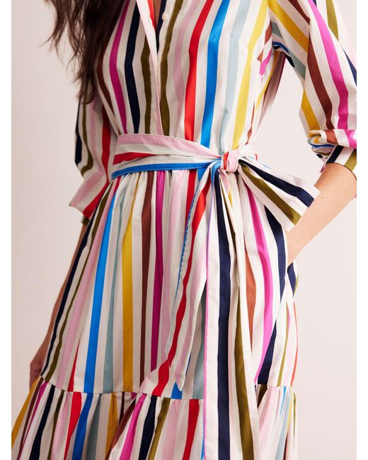 Boden Multicolor Alba Stripe Tiered Dress