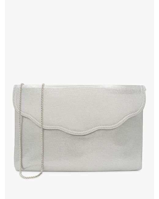 Paradox London Gray Doris Shimmer Envelope Clutch Bag