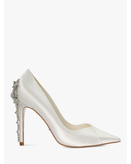 Dune White Bridal Collection Auras Embellished High Heel Court Shoes