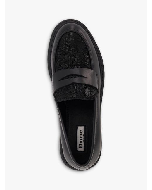 Dune Black Gaining Leather Loafers