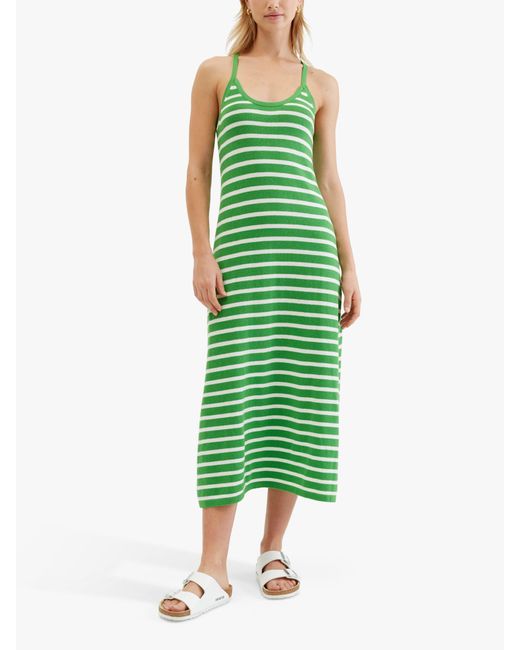 Chinti & Parker Green Breton Stripe Midi Dress