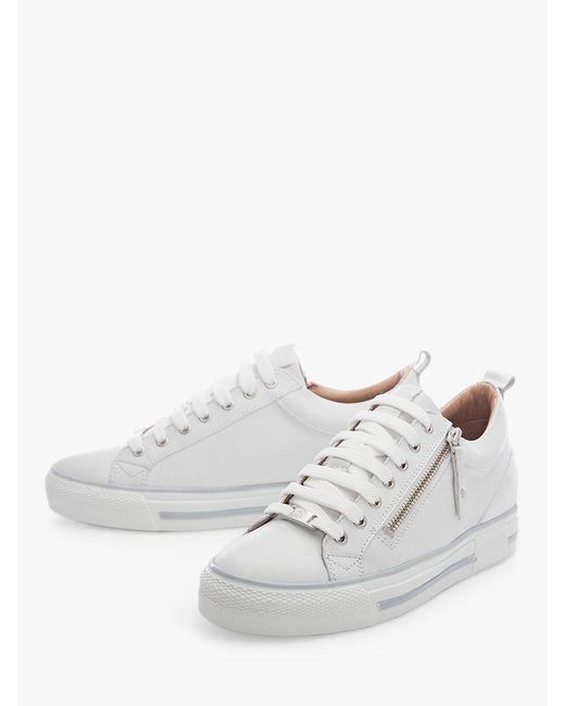 Moda In Pelle White Brayleigh Leather Flatform Trainers
