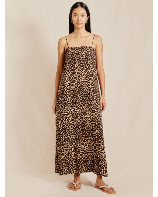 Albaray Natural Animal Print Sleeveless Maxi Dress