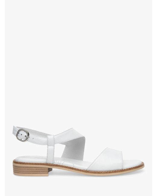Nero Giardini White Low Block Heel Leather Sandals