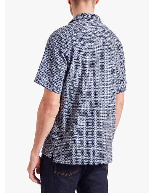 Paul Smith Blue Short Sleeve Geo Shirt for men