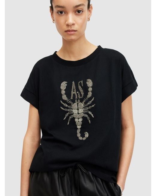AllSaints Black Scorpion Imogen Boy Organic Cotton T-shirt