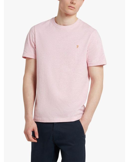 Farah Pink Danny Regular Fit Organic Cotton T-shirt for men