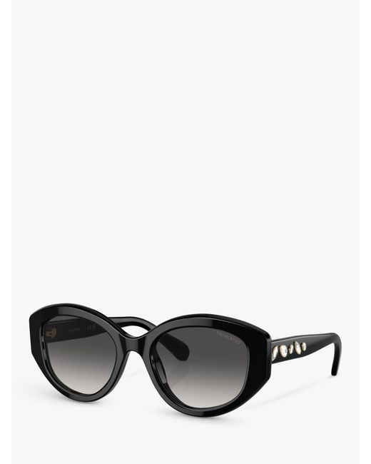 Swarovski Black Sk6005 Embellished Irregular Sunglasses
