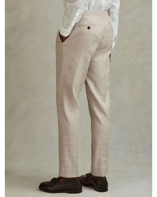 Reiss Natural Boxhill Linen Blend Suit Trousers for men