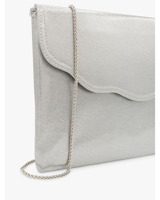 Paradox London Gray Doris Shimmer Envelope Clutch Bag