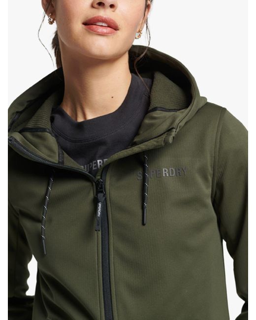Superdry Code Tech Water Repellent Softshell Jacket in Dark Moss (Green