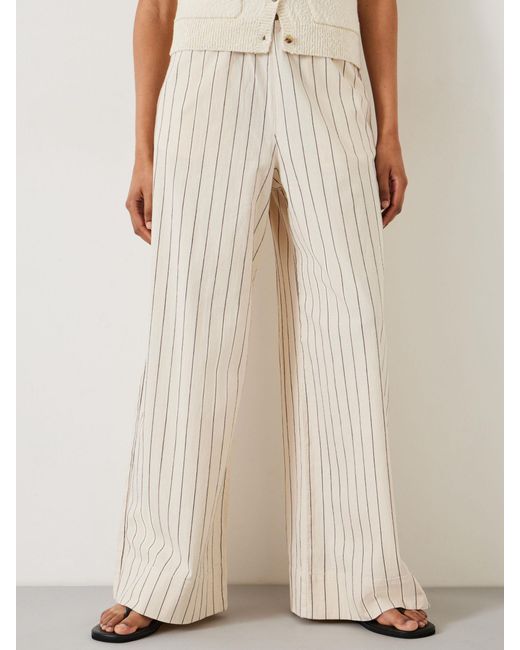 Hush Natural Elissia Striped Wide Leg Trousers