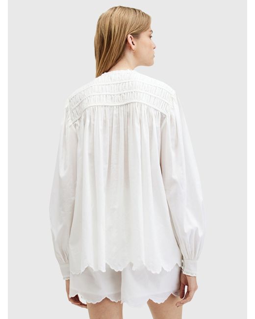 AllSaints White Etti Organic Cotton Shirt