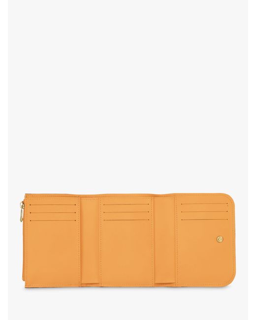 Longchamp Orange Box-trot Compact Leather Wallet