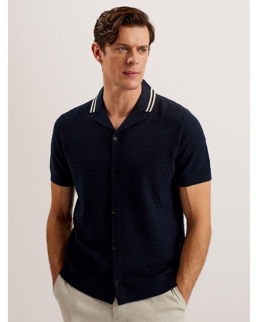 Ted Baker Blue Ewann Short Sleeve Regular Shirt for men