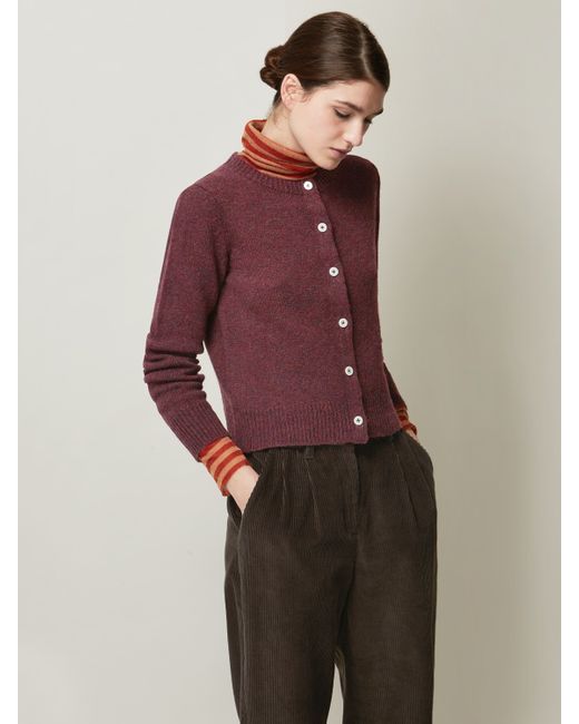 Toast Shetland Neat Cardigan in Blue 