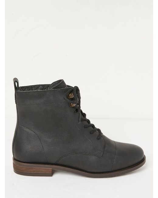 FatFace Black Catrin Lace Up Leather Ankle Boots