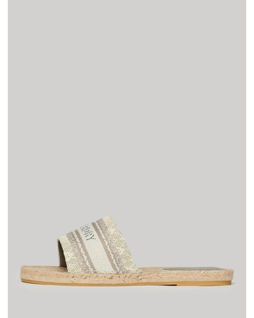 Superdry Multicolor Lace Overlay Canvas Espadrille Sliders