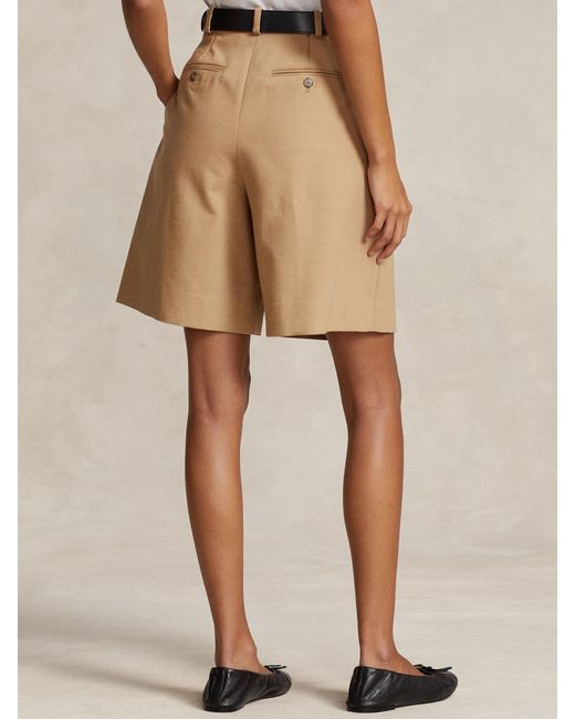 Ralph Lauren Natural Polo Pleated Shorts