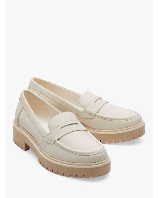 TOMS Natural Cara Lug Sole Leather Loafers