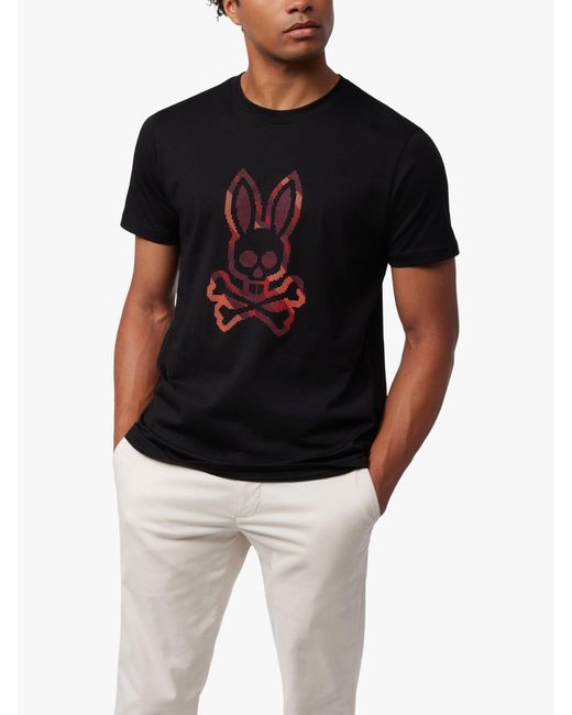 Psycho Bunny Black Apple Valley Graphic T-shirt for men