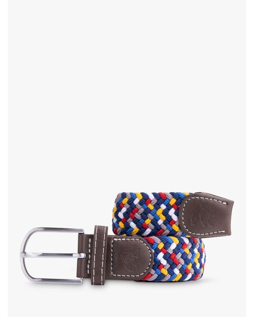 Swole Panda White Abstract Recycled Woven Belt for men