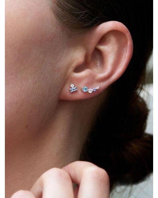 Dinny Hall Metallic Shuga Gemstone Baguette & Created Diamond Stud Earrings