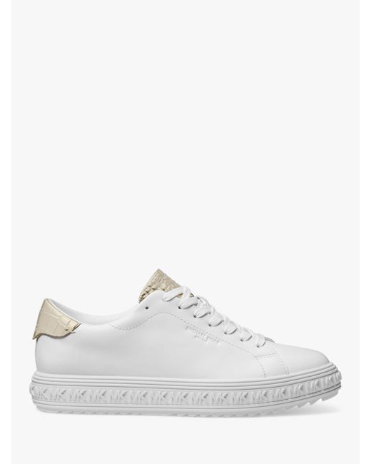 Michael Kors White Michael Grove Leather Lace Trainers