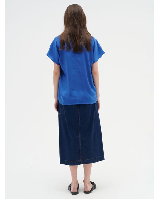 Inwear Blue Rinda Short Sleeve Blouse